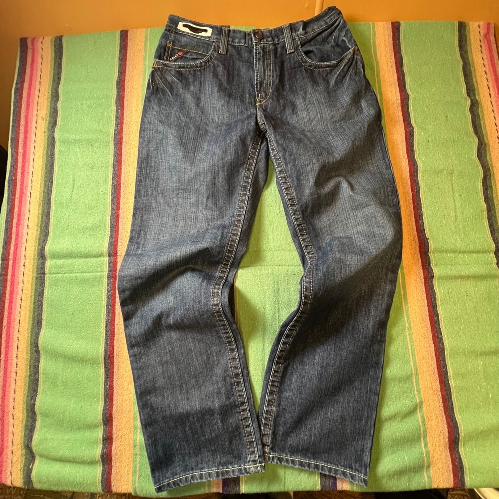 Ariat M3 Loose Straight FR Jeans Men 33x32 Dark Wash Flame Resistant CAT 2 Denim